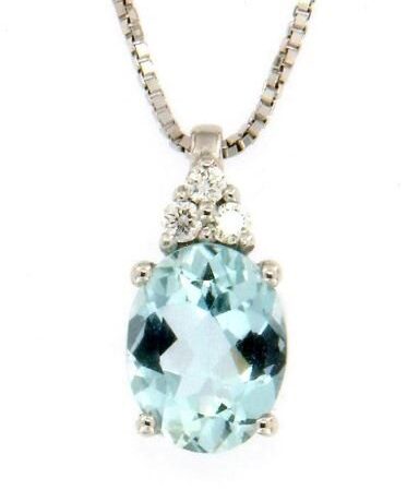Collana Donna  in   Oro bianco Acquamarina 1.66 GBAQ074