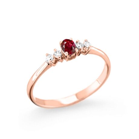 Anello Gioielleria Italiana Donna  in   Oro rosa   AN-2660GR-O.ROSA-RBN-DIAM0,08