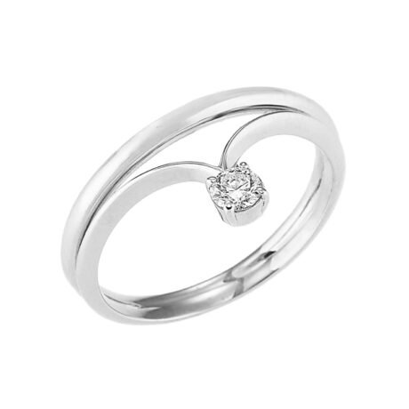 Anello Gioielleria Italiana Donna  in   Oro bianco Diamante 0.16 AN-209-O.BIANCO-DIAM0.16