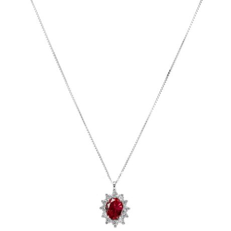 Collana Gioielleria Italiana Donna  in   Oro bianco   RUB. 6X4 - 0.51CT