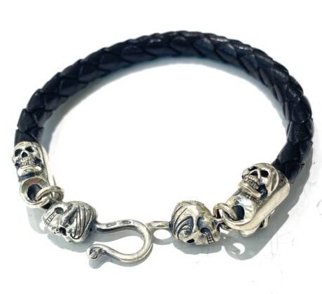 Bracciale Manuel Bozzi Uomo in Argento BRACCIALE UOMO_CORDA_TESCHI  in   Argento   BRACCIALE UOMO_CORDA_TESCHI