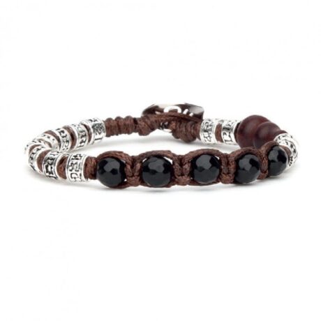 Bracciale Tamashii 5 Tibetani in Argento Onice BHS924-S4-1