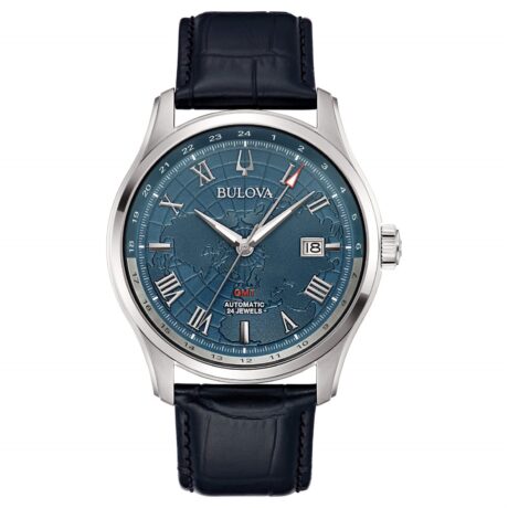 Orologio Bulova Uomo Wilton Gmt in Acciaio 96B385