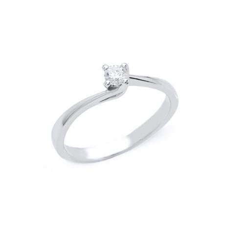 Anello Gioielleria Italiana Donna in Oro bianco Diamante AN_10039_72_0.12CT