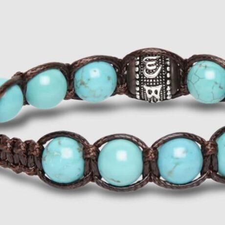 Bracciale Tamashii Ruota della Preghiera in Turchese BHS1106-7