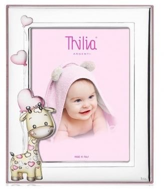 Cornice Thilia Bambino in Argento 453336_GIRAFFA_ROSA