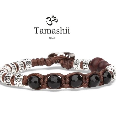 Bracciale Tamashii 5 Tibetani in Argento Onice BHS924-S4-1