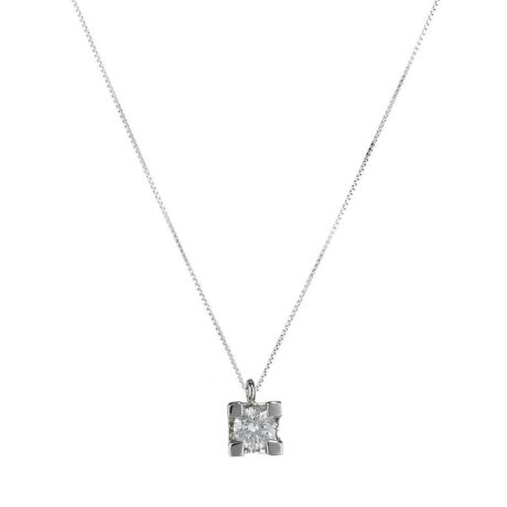Collana Gioielleria Italiana Donna in Oro bianco Diamante GI-GDR-0,25CT