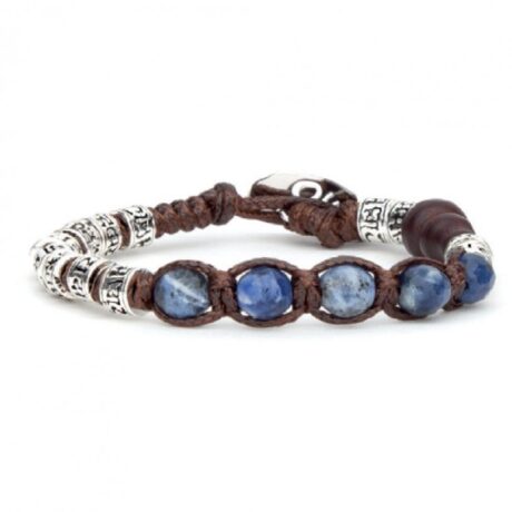 Bracciale Tamashii 5 Tibetani in Argento Sodalite BHS924-S4-51